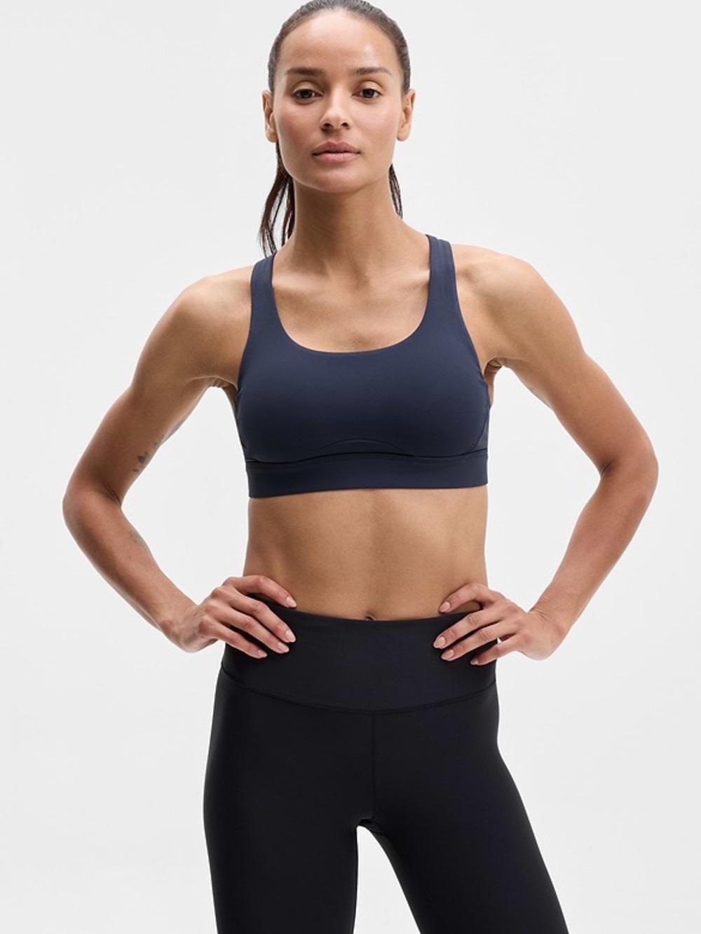 Athleta Navy Interval Sports Bra - Eclipse